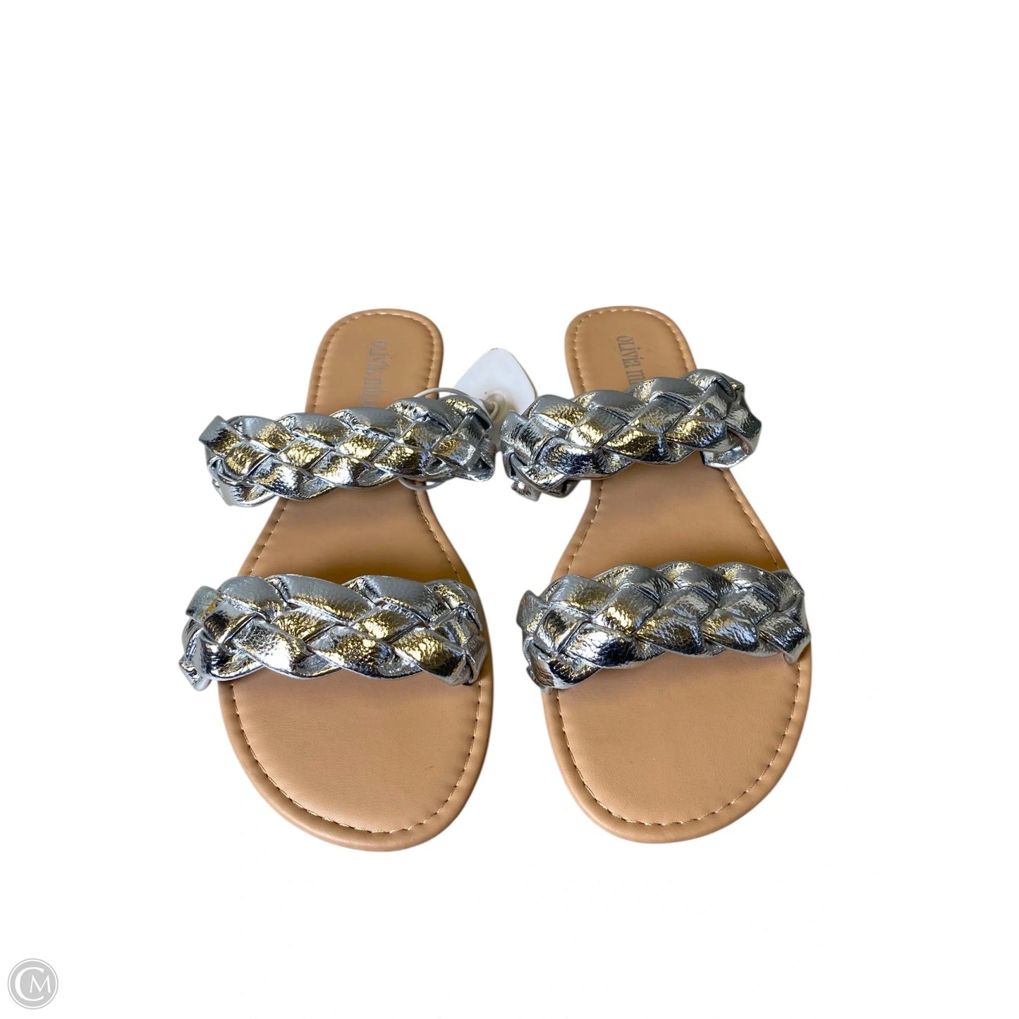 Sandals Flats By Olivia Miller In Silver, Size: 8