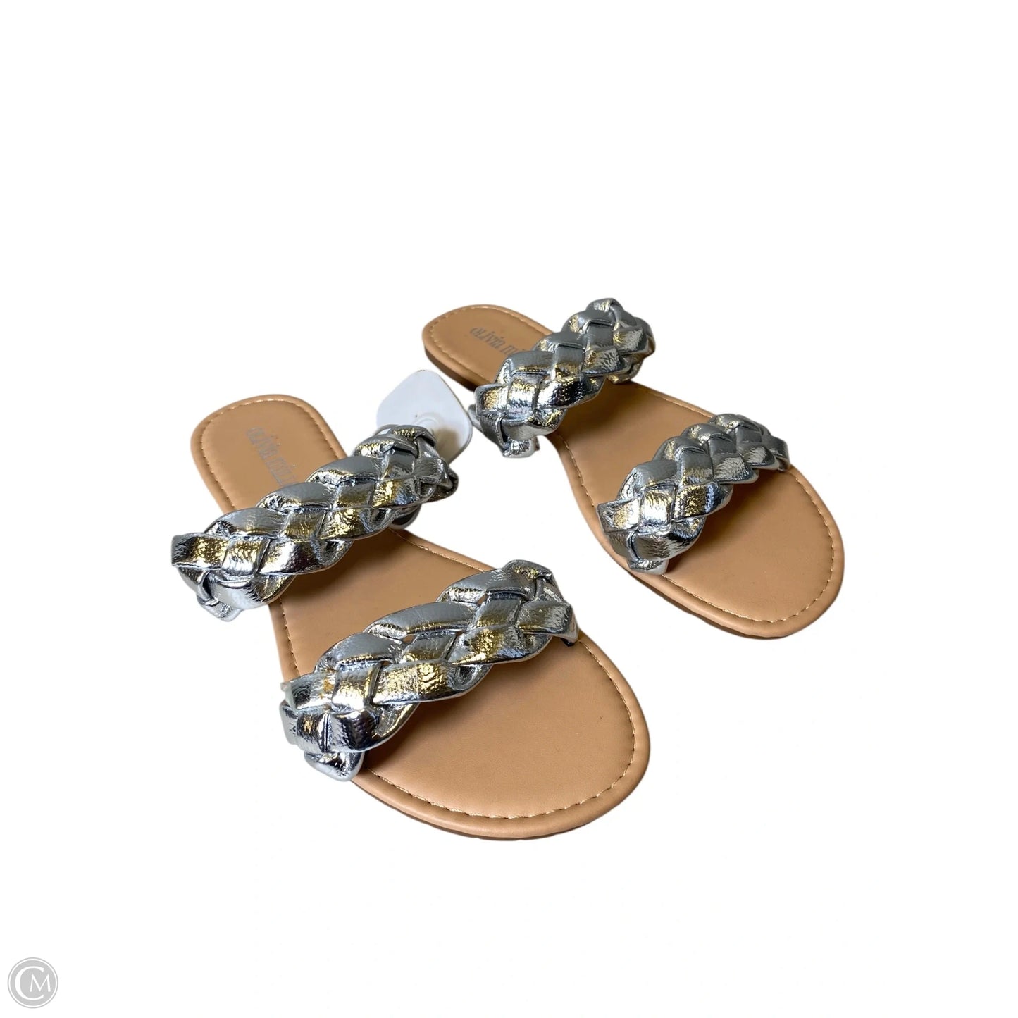 Sandals Flats By Olivia Miller In Silver, Size: 8