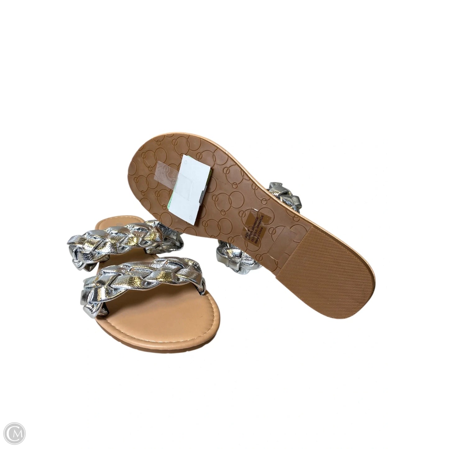 Sandals Flats By Olivia Miller In Silver, Size: 8