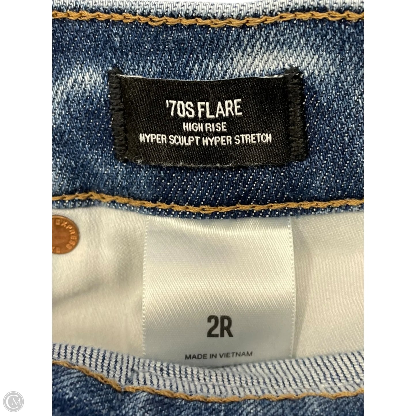 Jeans Flared By Express In Blue Denim, Size: 2