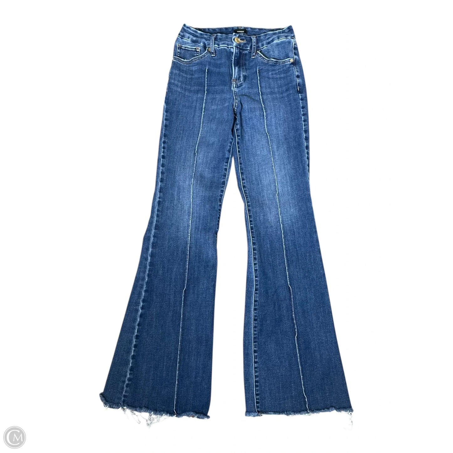 Jeans Flared By Express In Blue Denim, Size: S