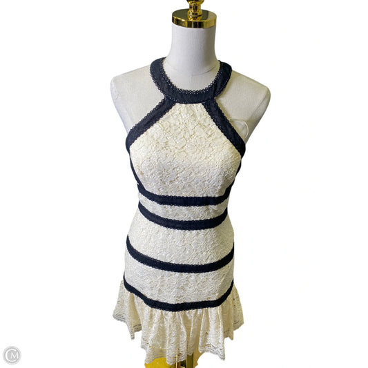 Dress Casual Short By Bcbgmaxazria In Black & Cream, Size: Xs