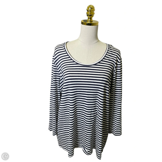 Top Long Sleeve By Chicos In Black & White, Size: Xl