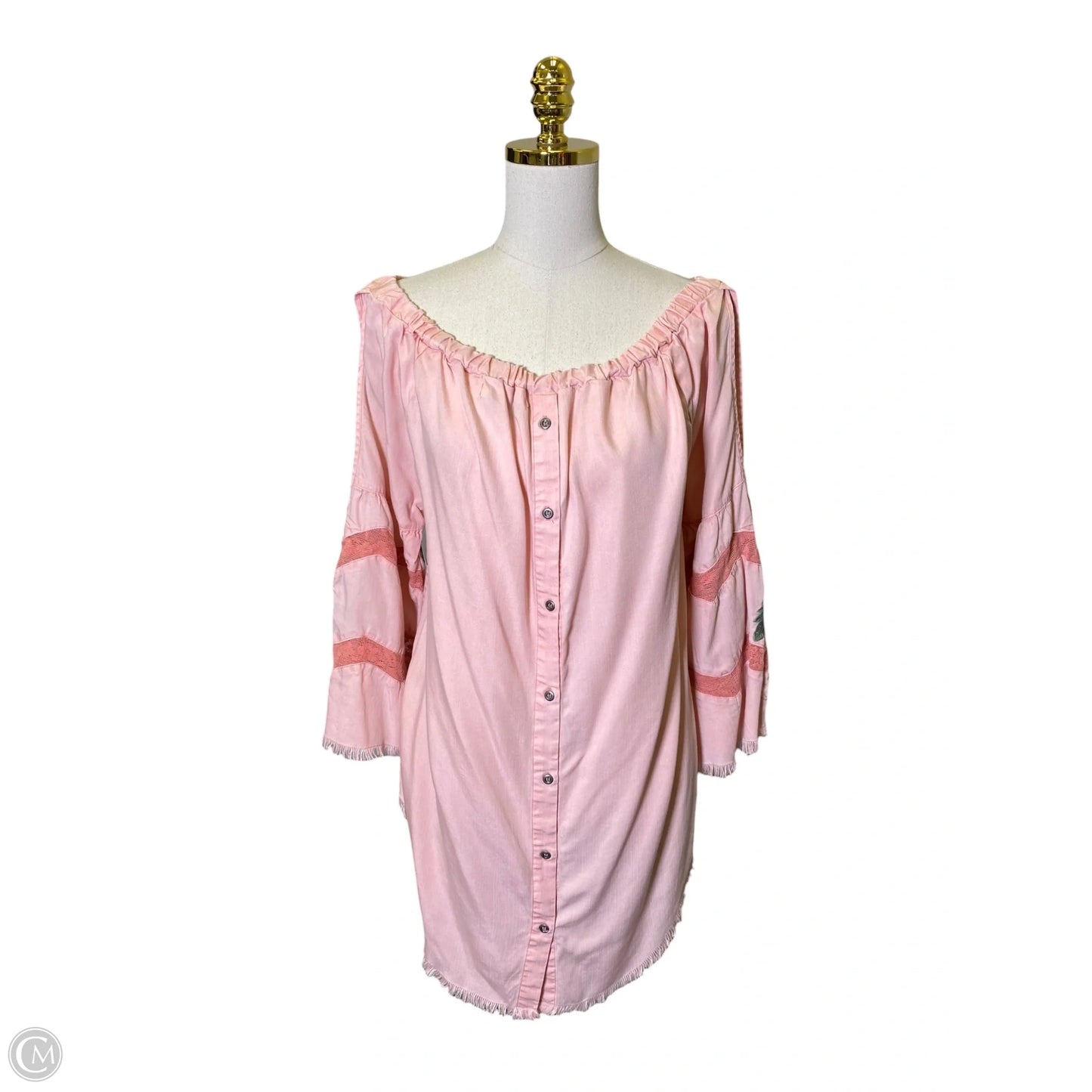 Top Long Sleeve By Clothes Mentor In Pink, Size: L