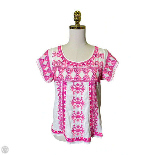Top Short Sleeve By Thml In Pink & White, Size: S