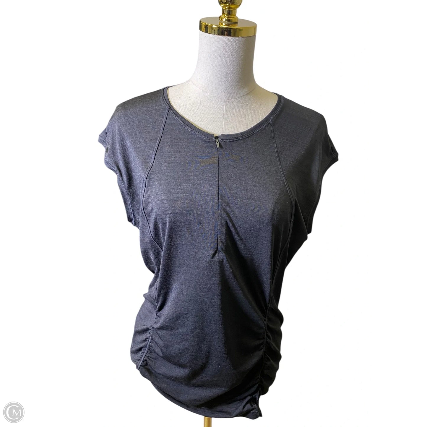 Athletic Top Short Sleeve By Athleta In Black, Size: L