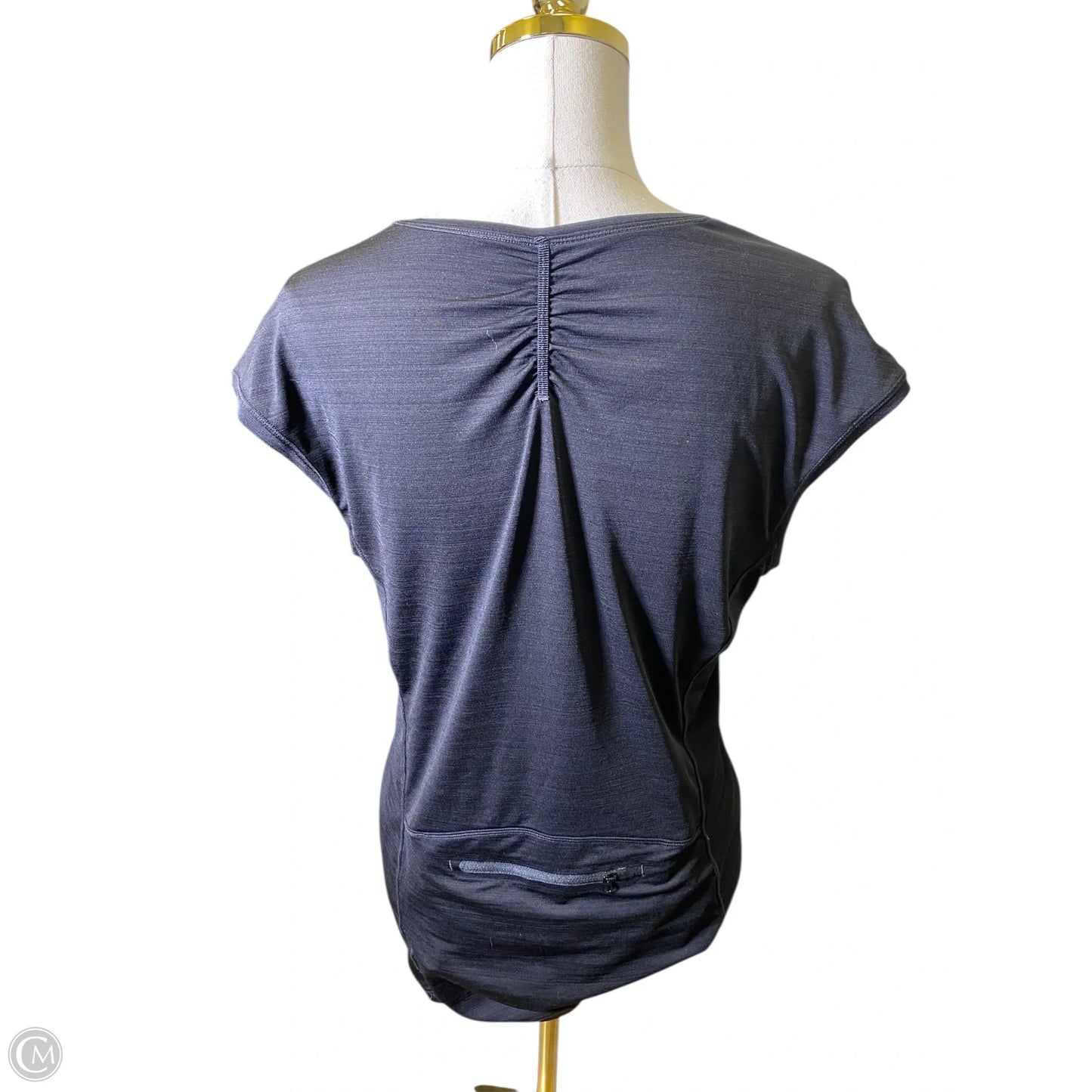 Athletic Top Short Sleeve By Athleta In Black, Size: L