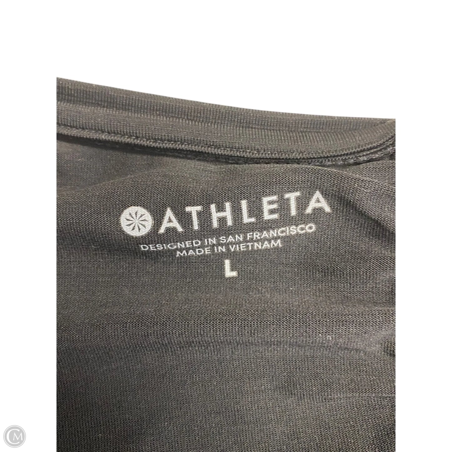 Athletic Top Short Sleeve By Athleta In Black, Size: L
