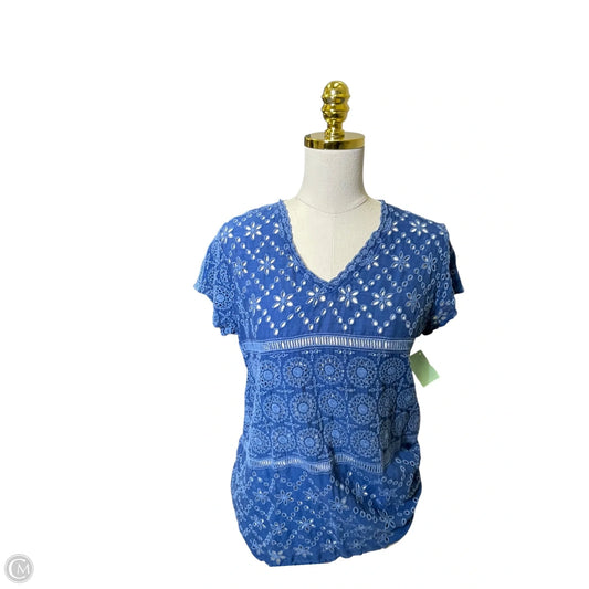 Top Short Sleeve By Johnny Was In Blue, Size: S
