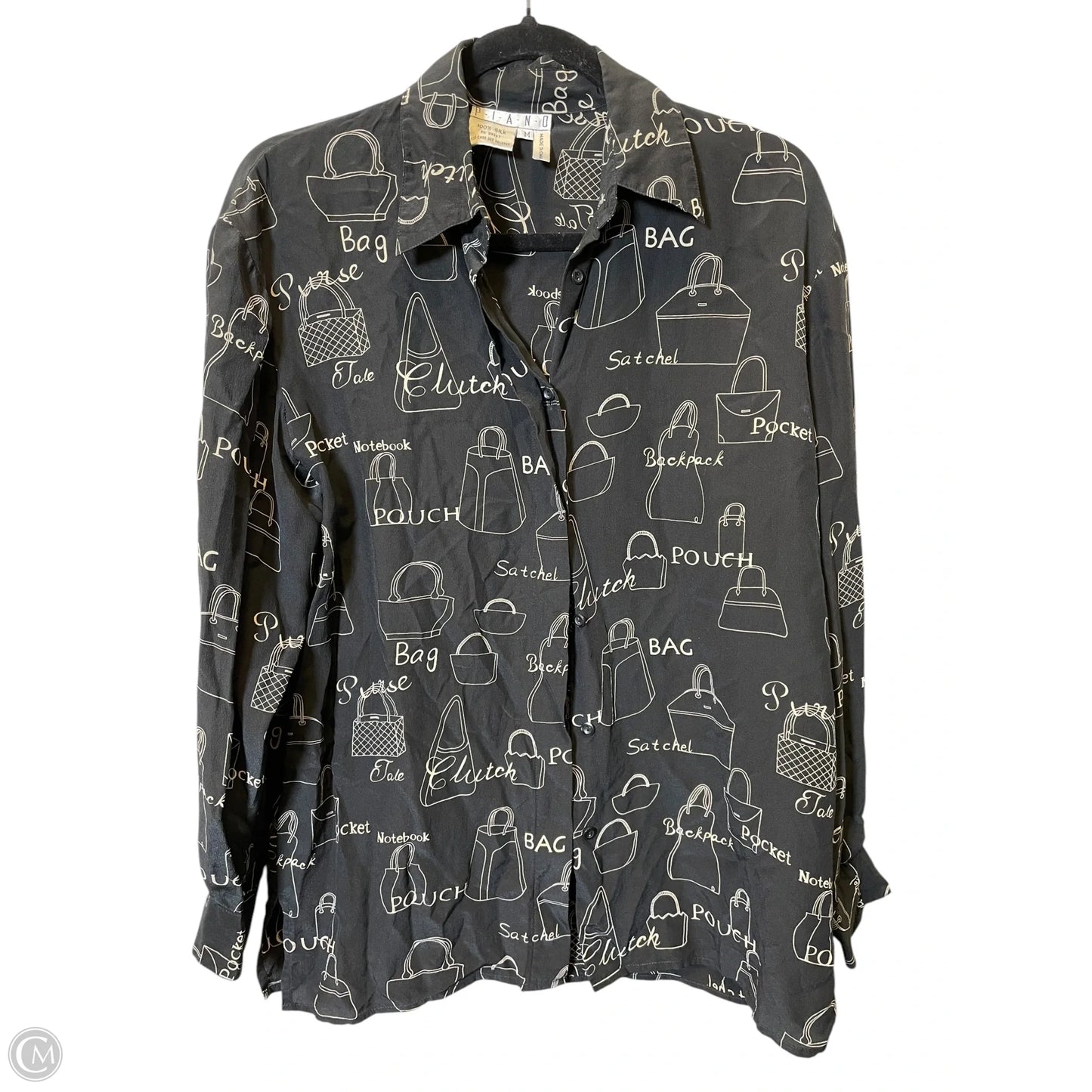 Blouse Long Sleeve By Cmc In Black & Tan, Size: M