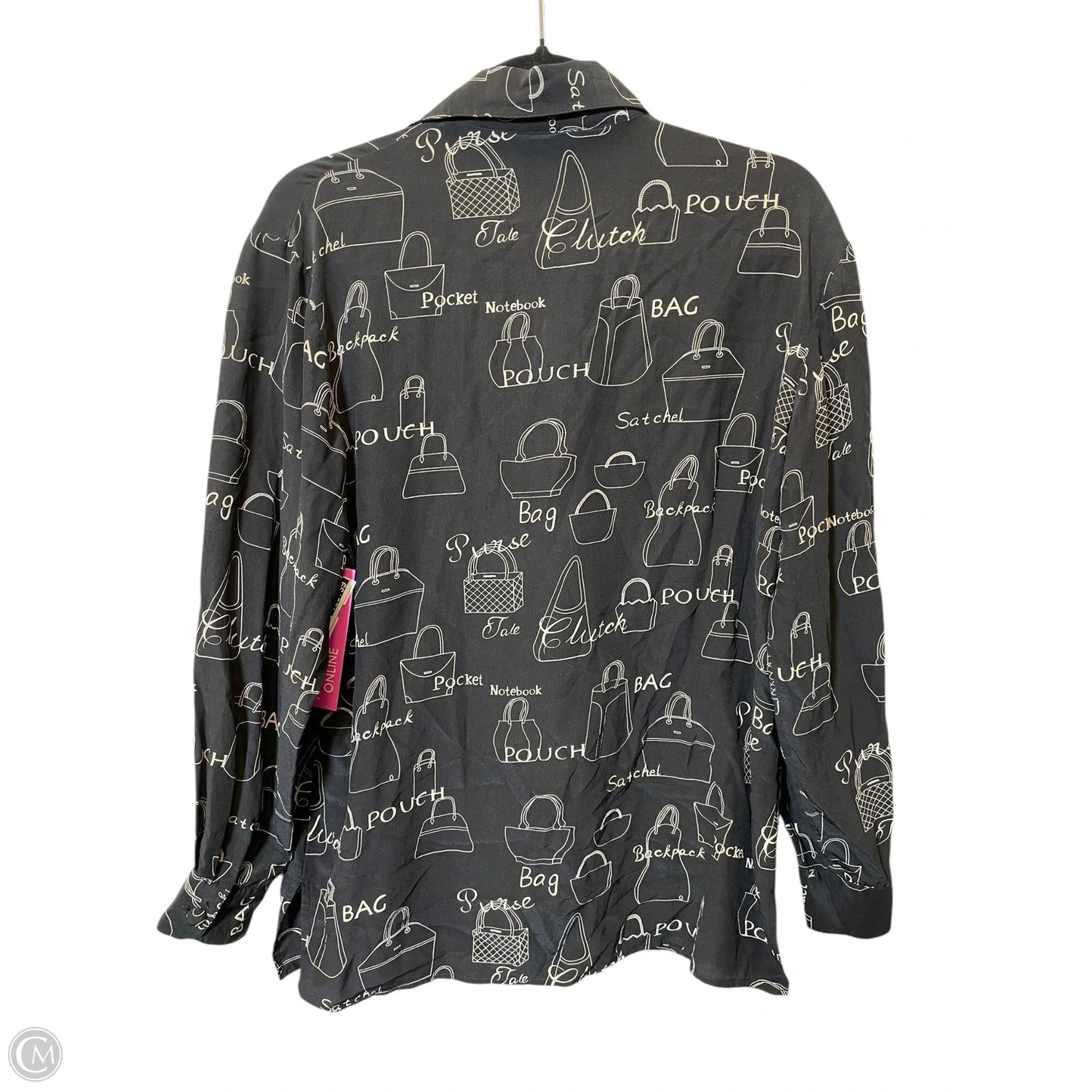 Blouse Long Sleeve By Cmc In Black & Tan, Size: M