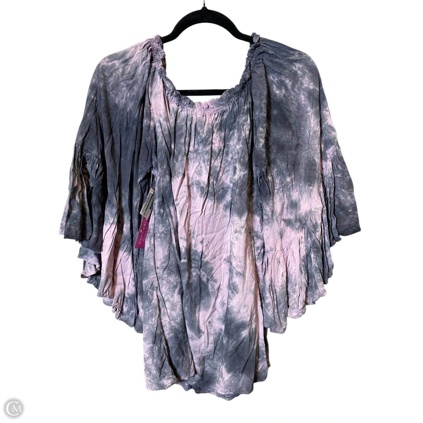Top 3/4 Sleeve By Elan In Tie Dye Print, Size: Osfm