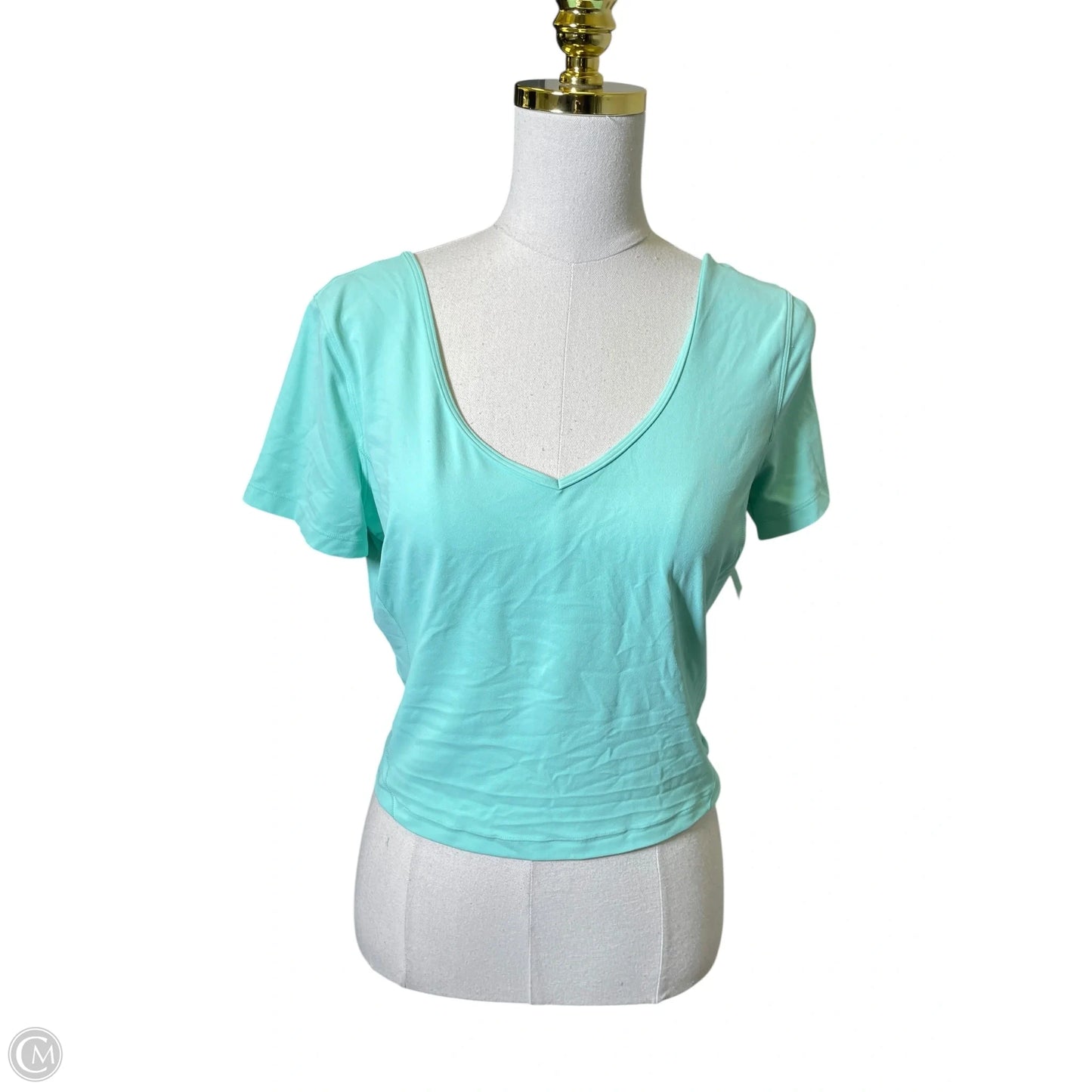 Athletic Top Short Sleeve By Lululemon In Green, Size: M