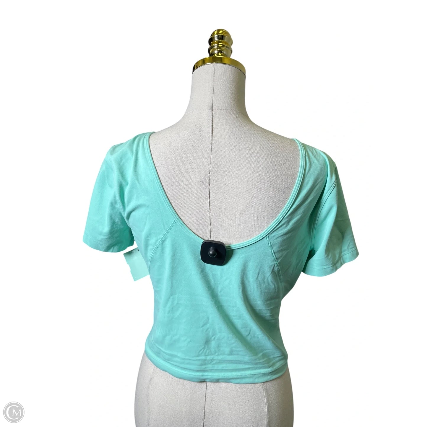 Athletic Top Short Sleeve By Lululemon In Green, Size: M