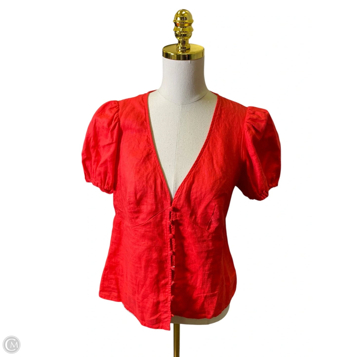 Blouse Short Sleeve By Boden In Red, Size: M