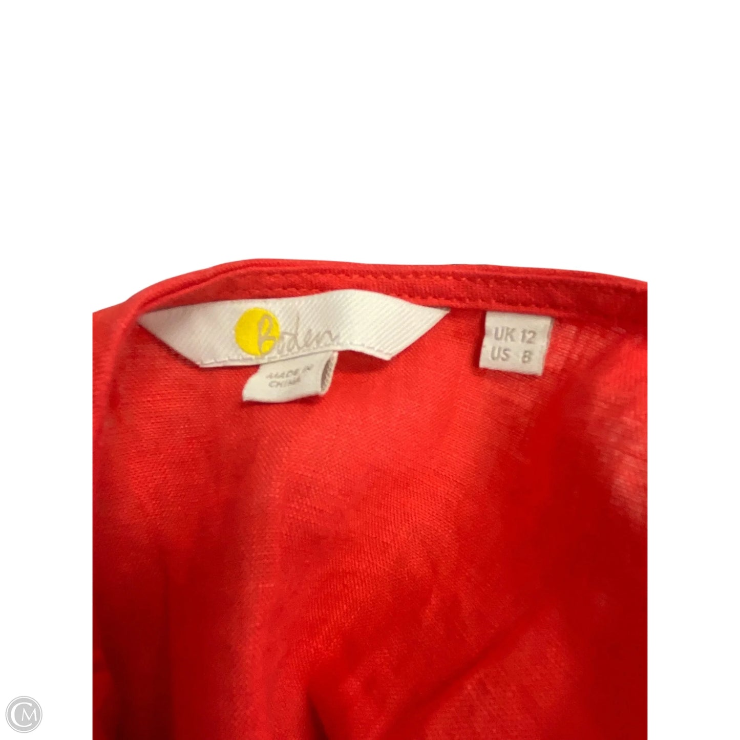 Blouse Short Sleeve By Boden In Red, Size: M