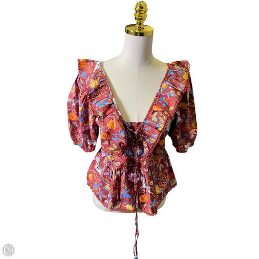 Blouse Short Sleeve By Maeve In Multi-colored, Size: M