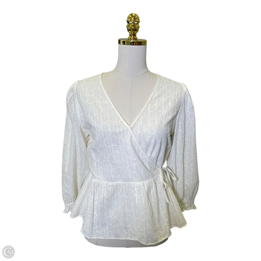 Blouse 3/4 Sleeve By Madewell In Cream, Size: S