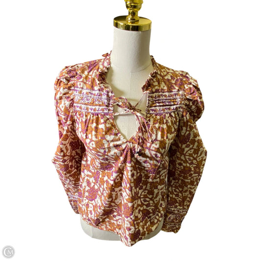 Blouse Long Sleeve By Clothes Mentor In Multi-colored, Size: S