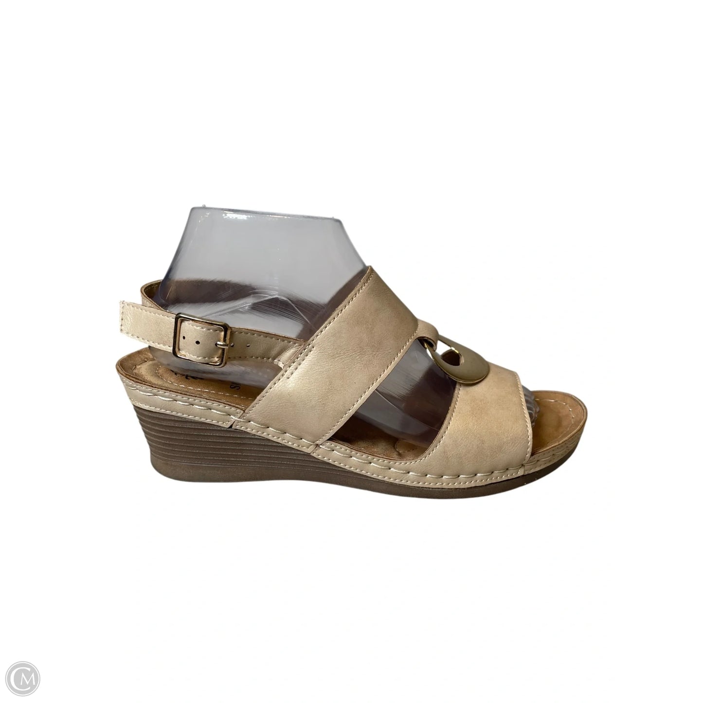 Shoes Heels Wedge By Clothes Mentor In Beige, Size: 9