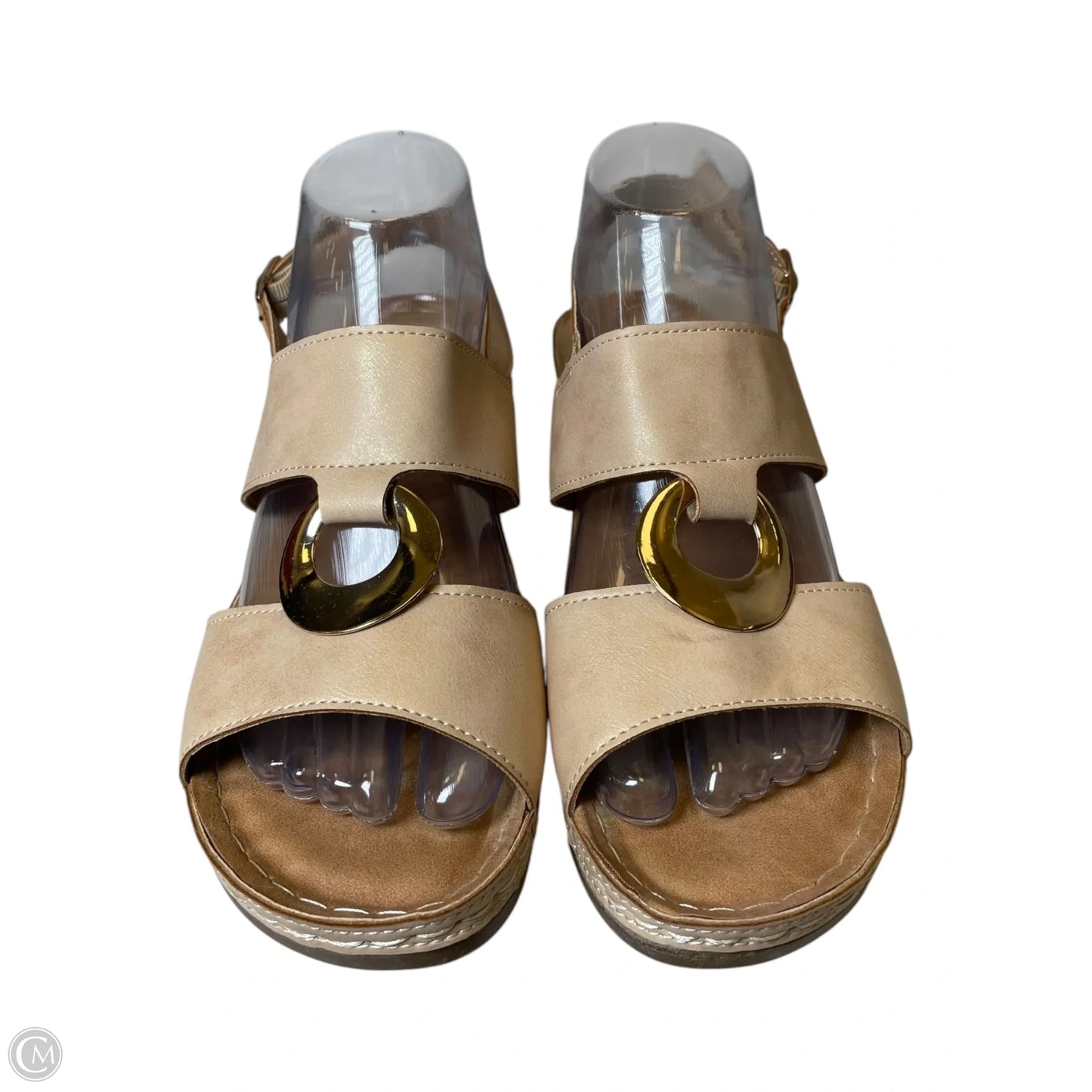 Shoes Heels Wedge By Clothes Mentor In Beige, Size: 9