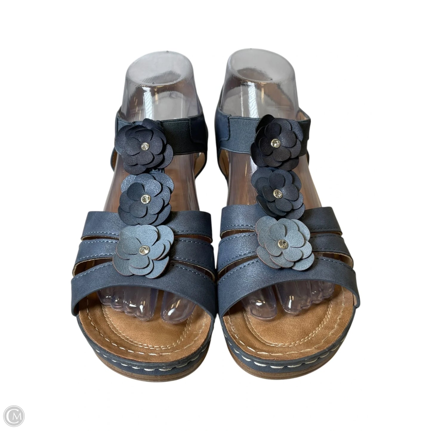 Shoes Heels Wedge By Clothes Mentor In Blue, Size: 8.5