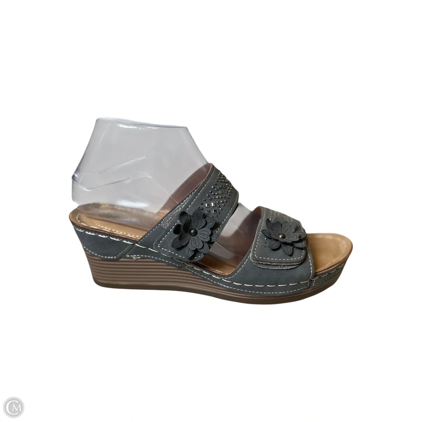 Shoes Heels Wedge By Clothes Mentor In Grey, Size: 8.5