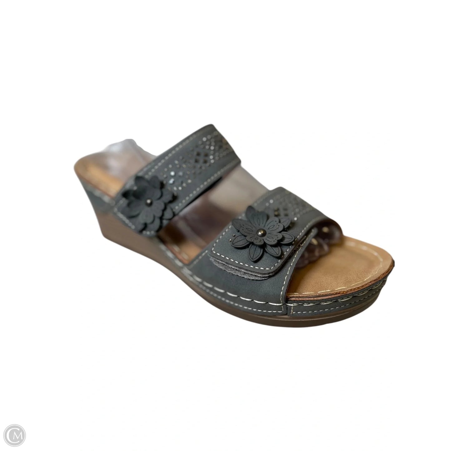 Shoes Heels Wedge By Clothes Mentor In Grey, Size: 8.5