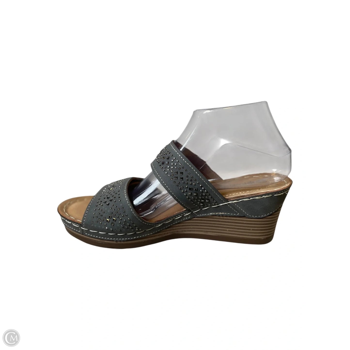 Shoes Heels Wedge By Clothes Mentor In Grey, Size: 8.5