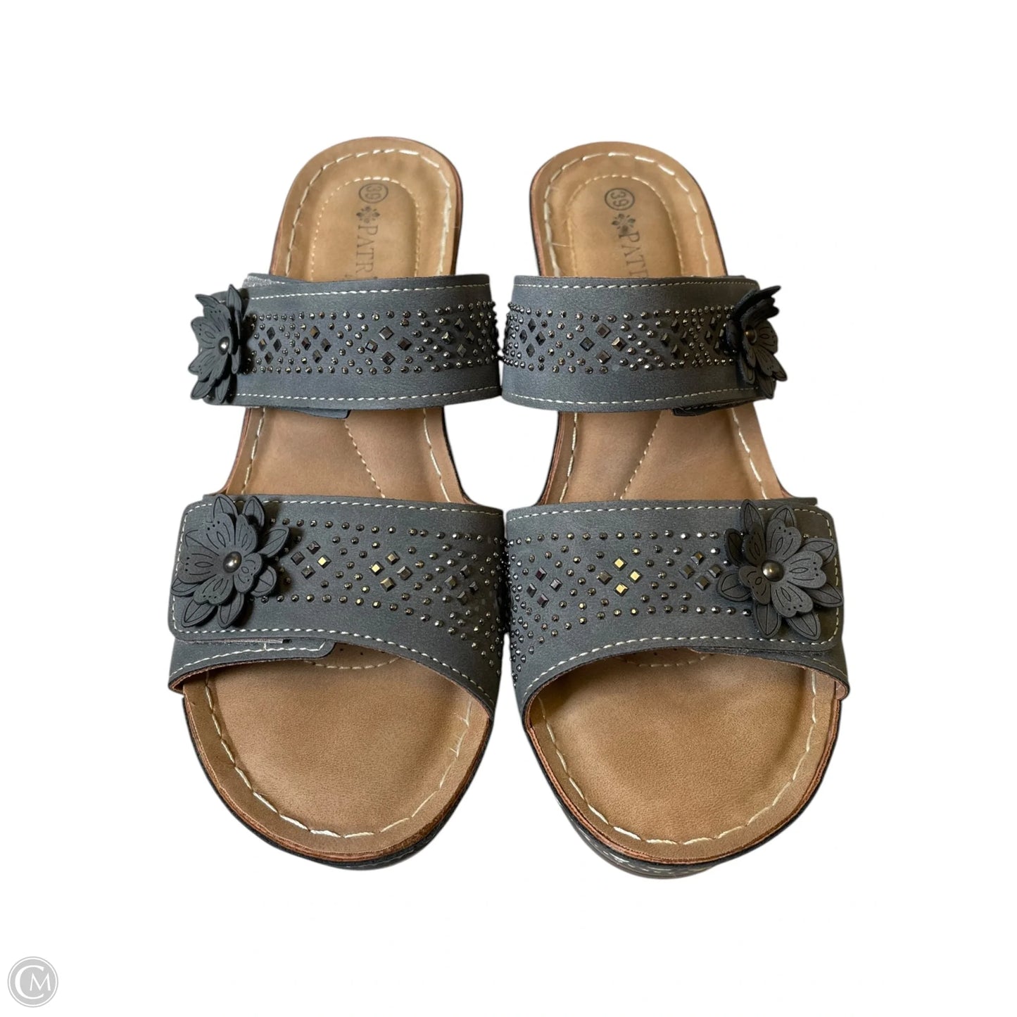 Shoes Heels Wedge By Clothes Mentor In Grey, Size: 8.5