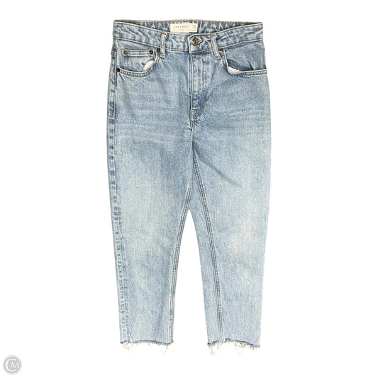 Jeans Straight By Topshop In Blue Denim, Size: 4