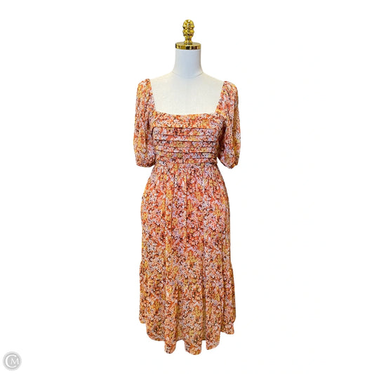 Dress Casual Midi By Lc Lauren Conrad In Floral Print, Size: Xs