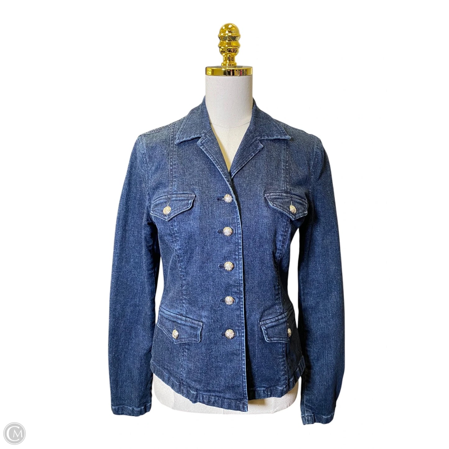 Jacket Denim By Lauren By Ralph Lauren In Blue Denim, Size: M