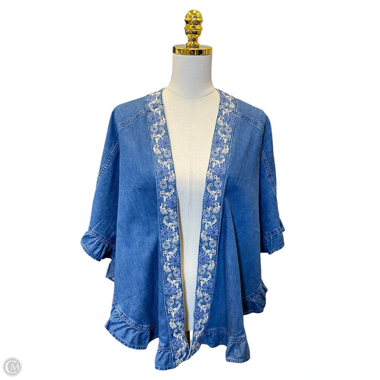 Shawl By Chicos In Blue Denim, Size: Osfm
