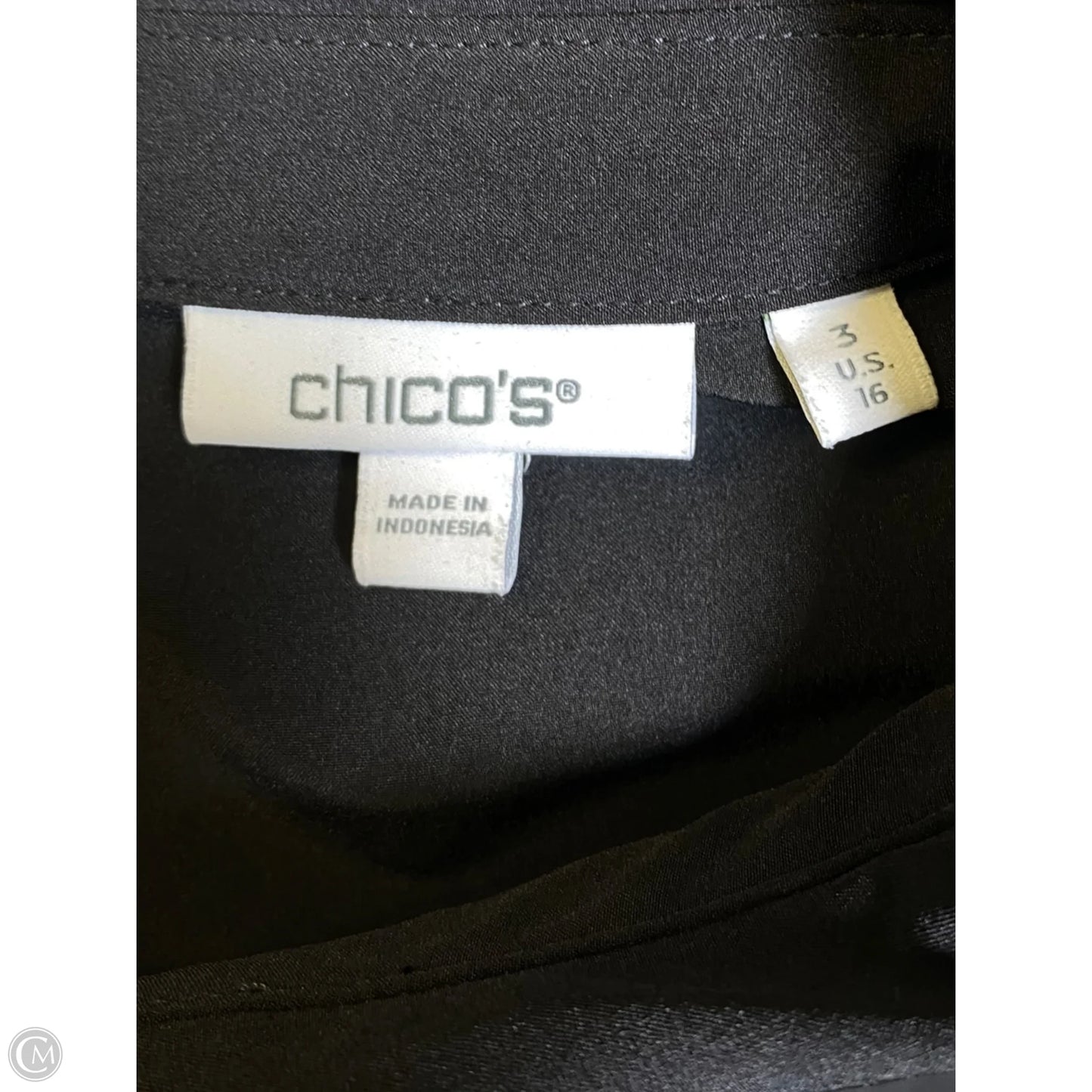 Top Short Sleeve By Chicos In Black, Size: Xl