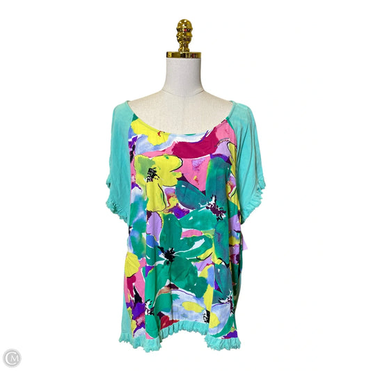 Top Short Sleeve By Umgee In Multi-colored, Size: 2x