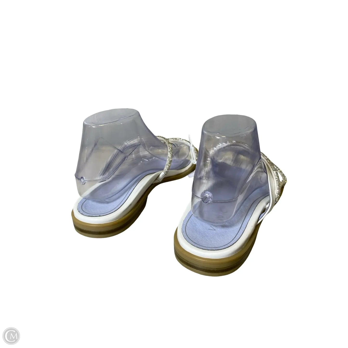 Sandals Flats By Vionic In Silver & White, Size: 9