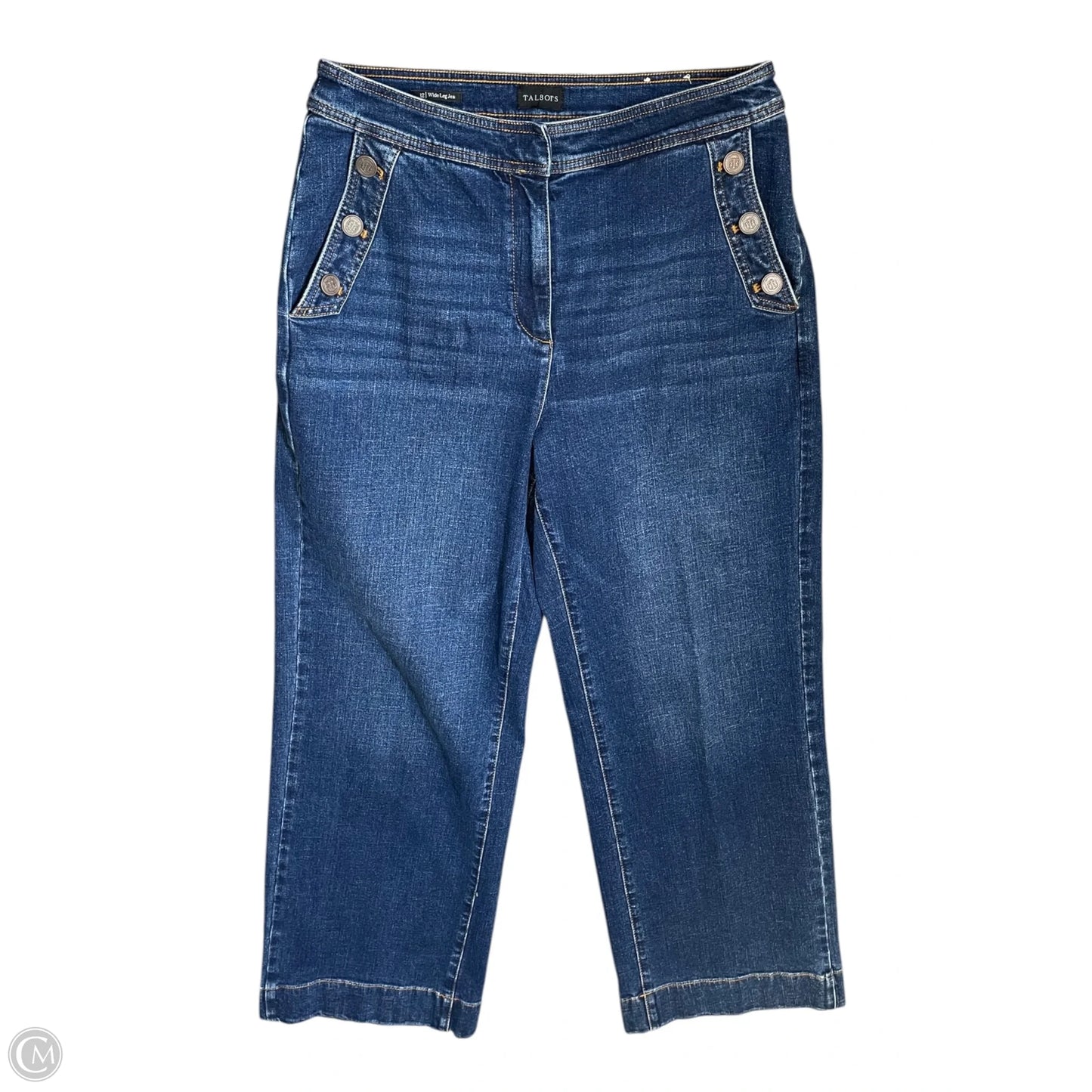 Jeans Wide Leg By Talbots In Blue Denim, Size: 12