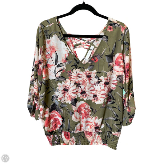 Top Long Sleeve By New York And Co In Floral Print, Size: M