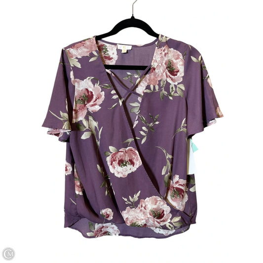 Top Short Sleeve By Clothes Mentor In Floral Print, Size: M