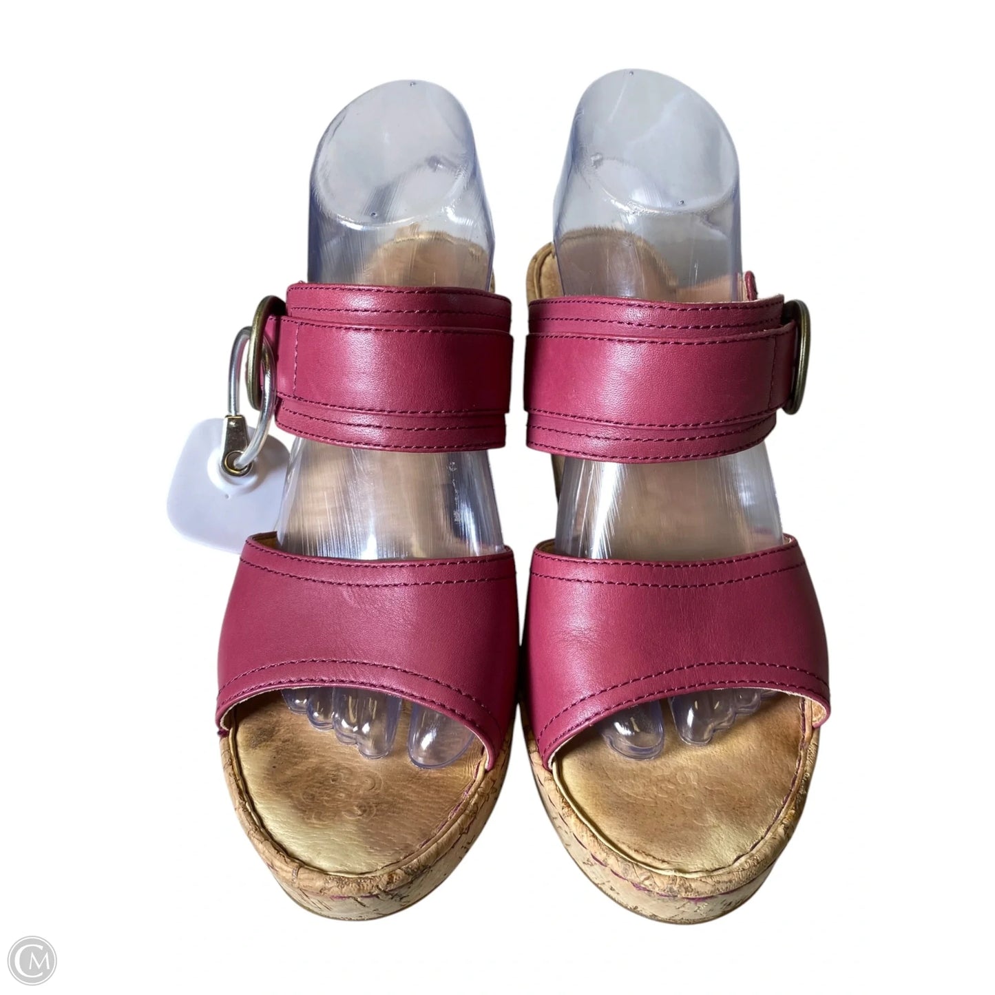 Shoes Heels Wedge By Born In Maroon, Size: 10
