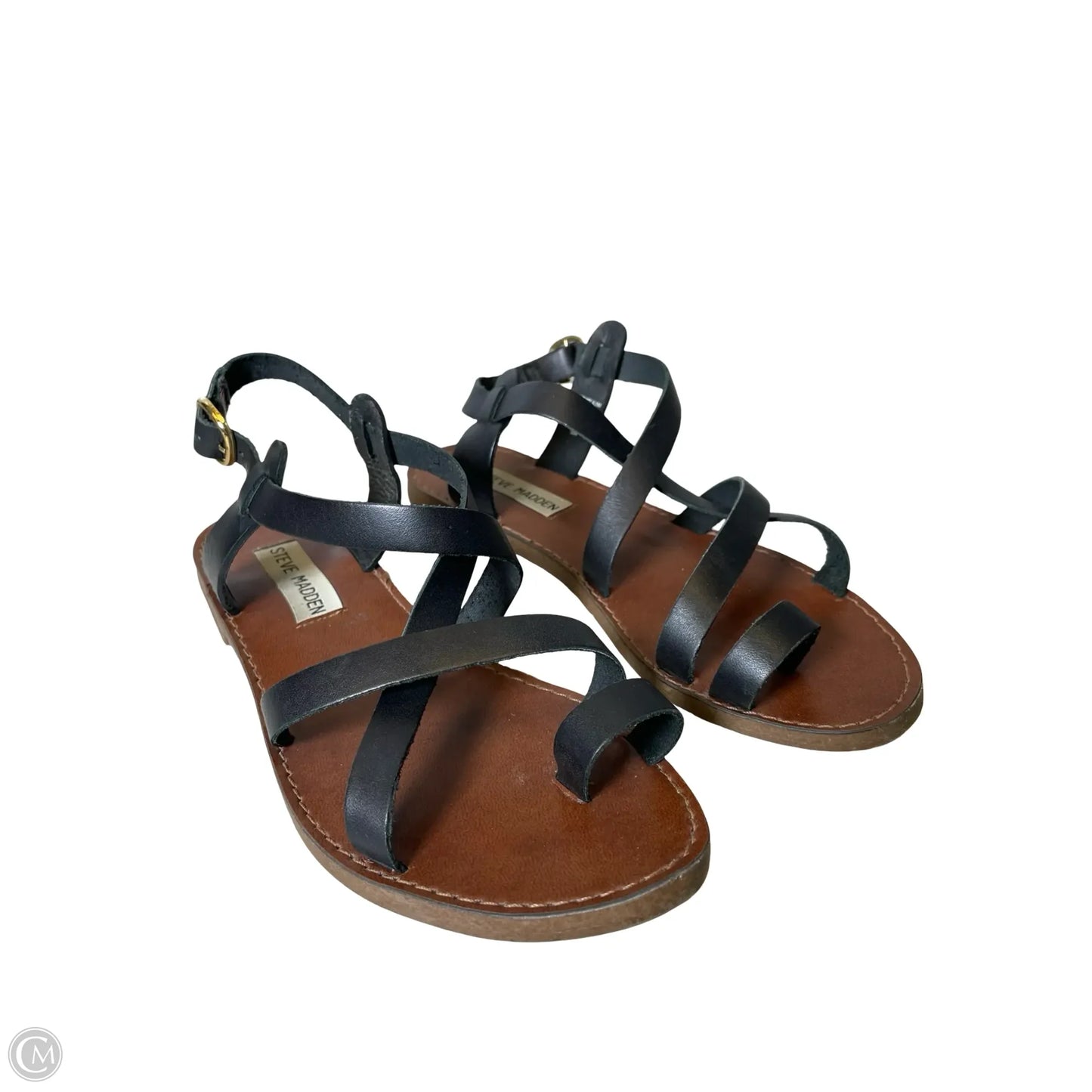 Sandals Flats By Steve Madden In Black, Size: 6.5