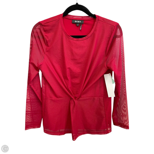 Top Long Sleeve By Dkny In Red, Size: M