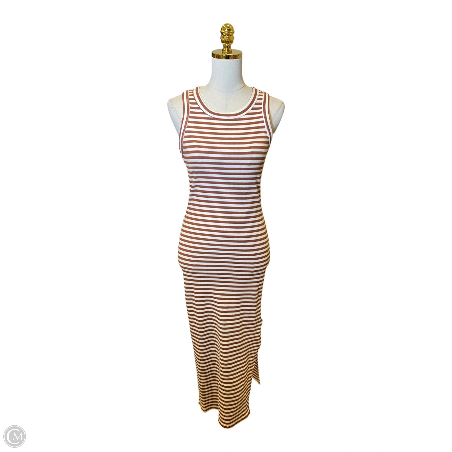 Dress Casual Maxi By Hyfve In Brown & White, Size: M