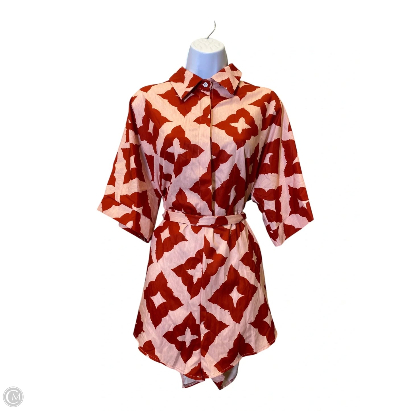 Romper By Clothes Mentor In Pink & Red, Size: S