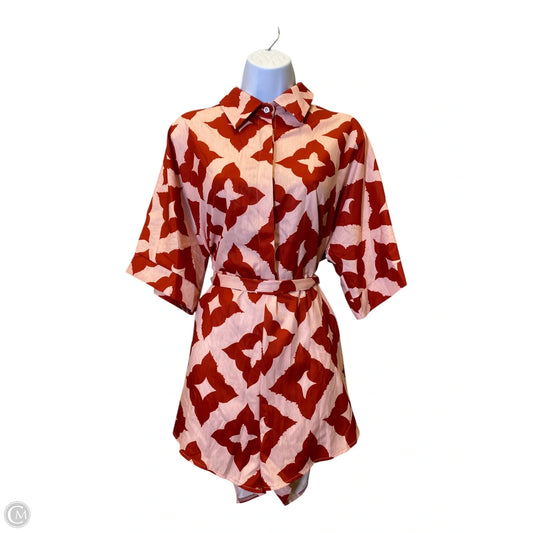 Romper By Clothes Mentor In Pink & Red, Size: S