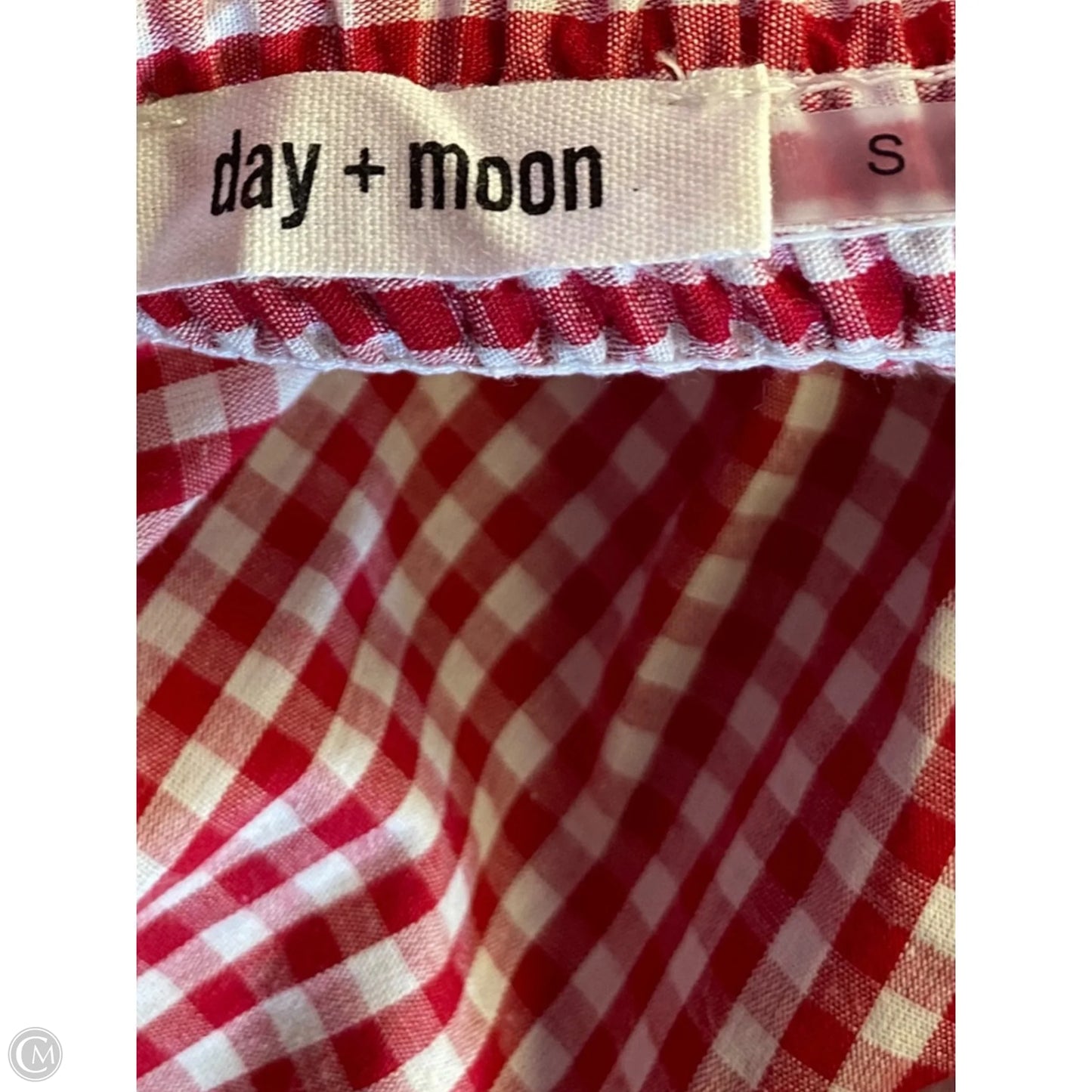Top Long Sleeve By Day + Moon In Red & White, Size: S