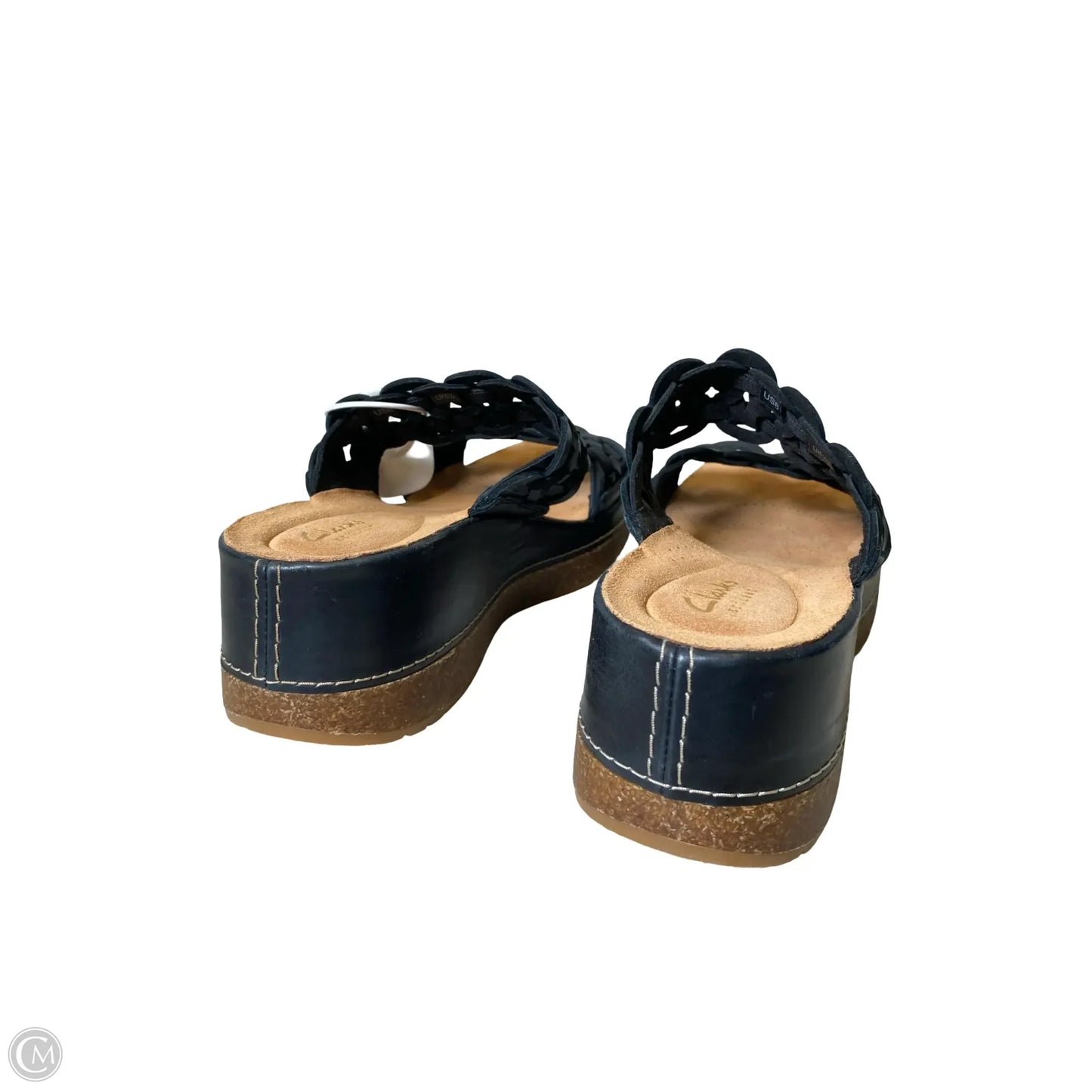 Sandals Heels Platform By Clarks In Black, Size: 8