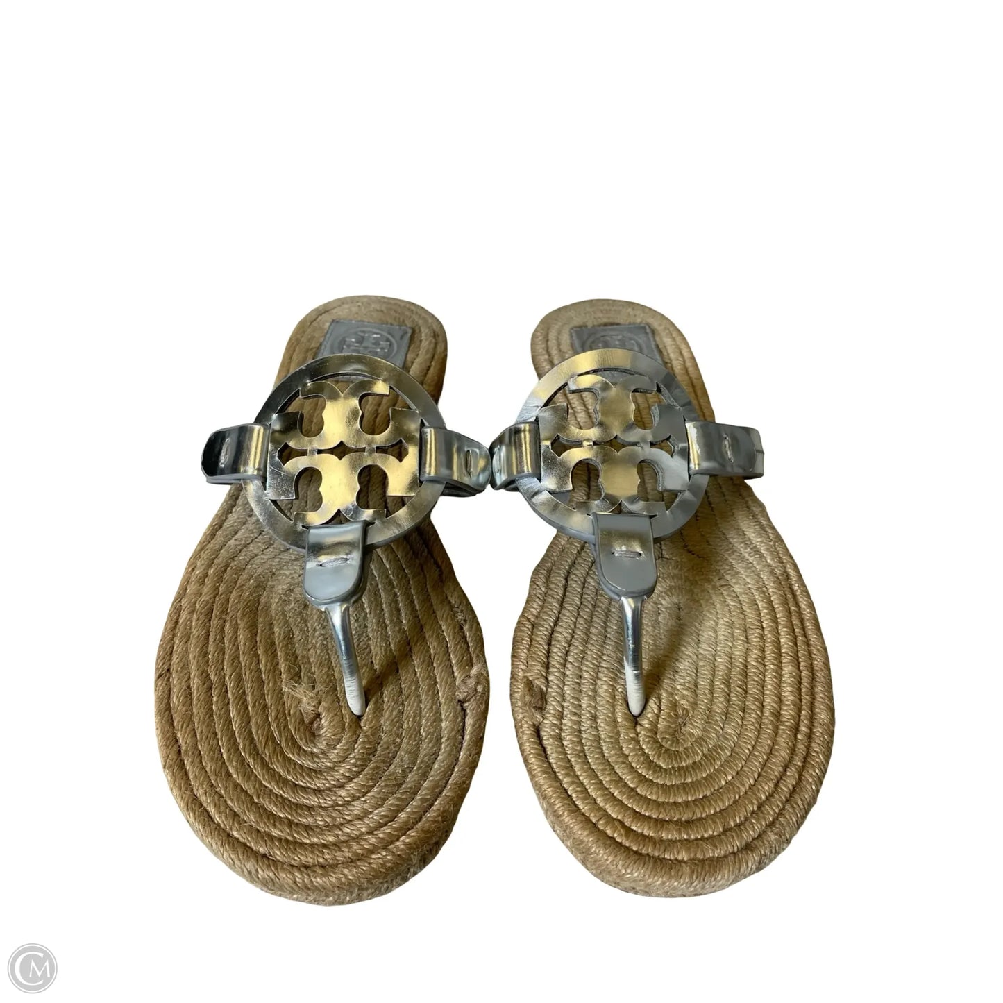 Sandals Designer By Tory Burch In Silver, Size: 8