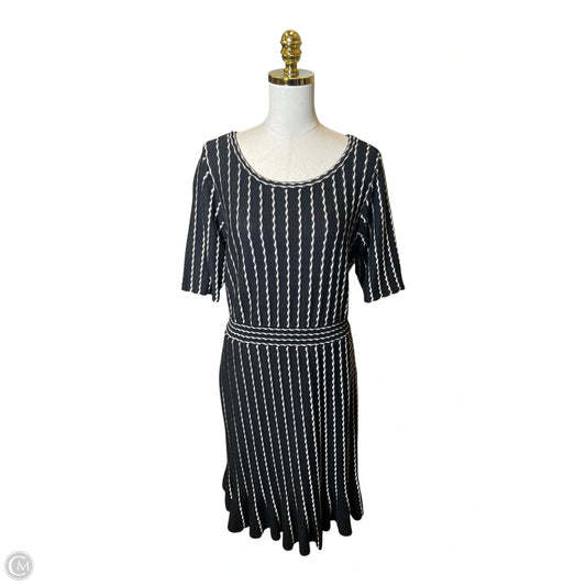 Dress Casual Midi By Taylor In Black & Cream, Size: Xl